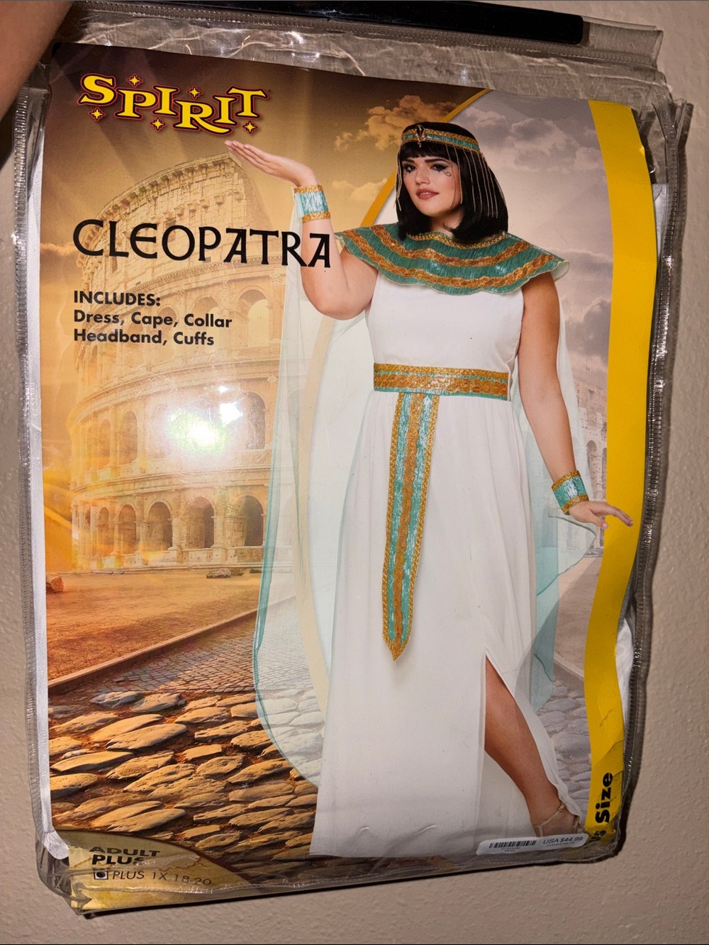 Spirit Cleopatra Costume - White, Gold, Teal